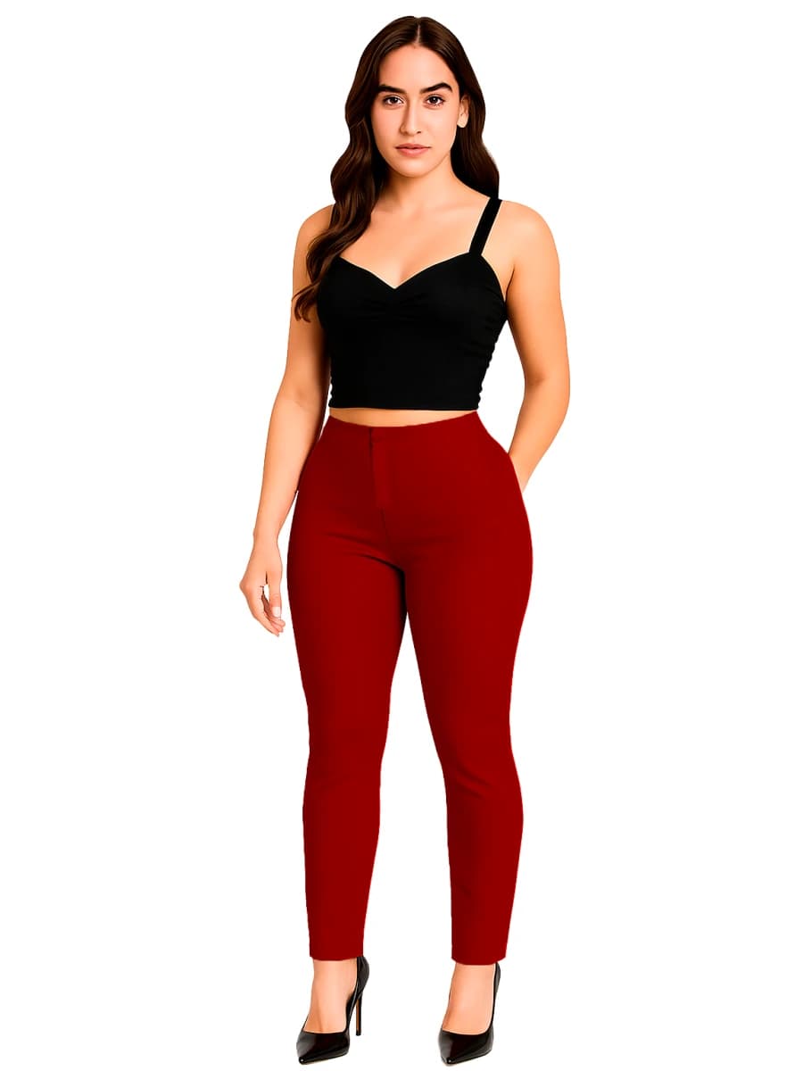 Leggings Tiro Alto con Cierre y Botón