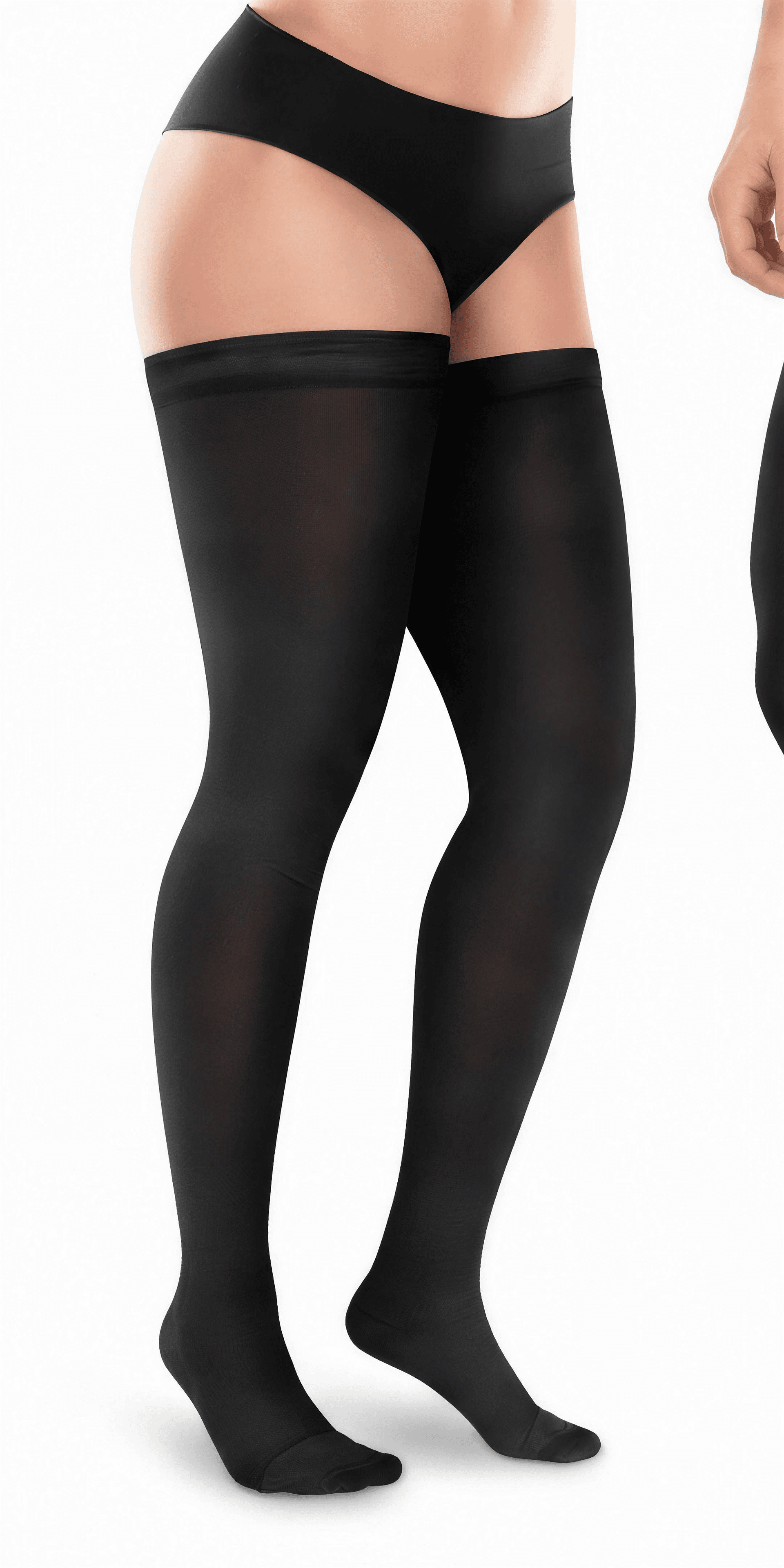 Media Varice Rodilla 522 negro, control de varices unisex, modelo mujer