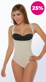 Body moldeador termoreductor tira ancha vista frontal control de abdomen Licsy Fit