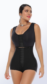 Faja cachetera busto libre con broches frontales color negro - Licsy Fit