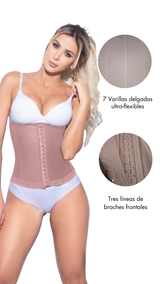 faja reductora de cintura ajustable con broches delanteros