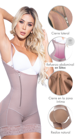 Faja colombiana con espalda alta y cobertura axilar color nude Licsy Fit