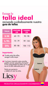 Guia de tallas fajas colombianas Licsy Fit