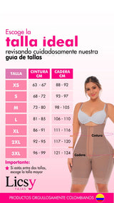 Guia de tallas fajas moldeadoras