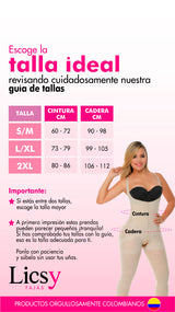 guia de tallas panty faja larga invisible